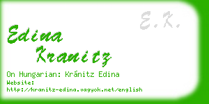 edina kranitz business card